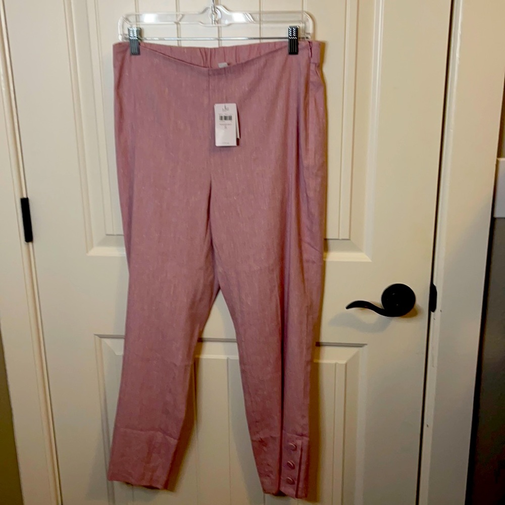 J Jill Linen Blend Heather Pink Capris